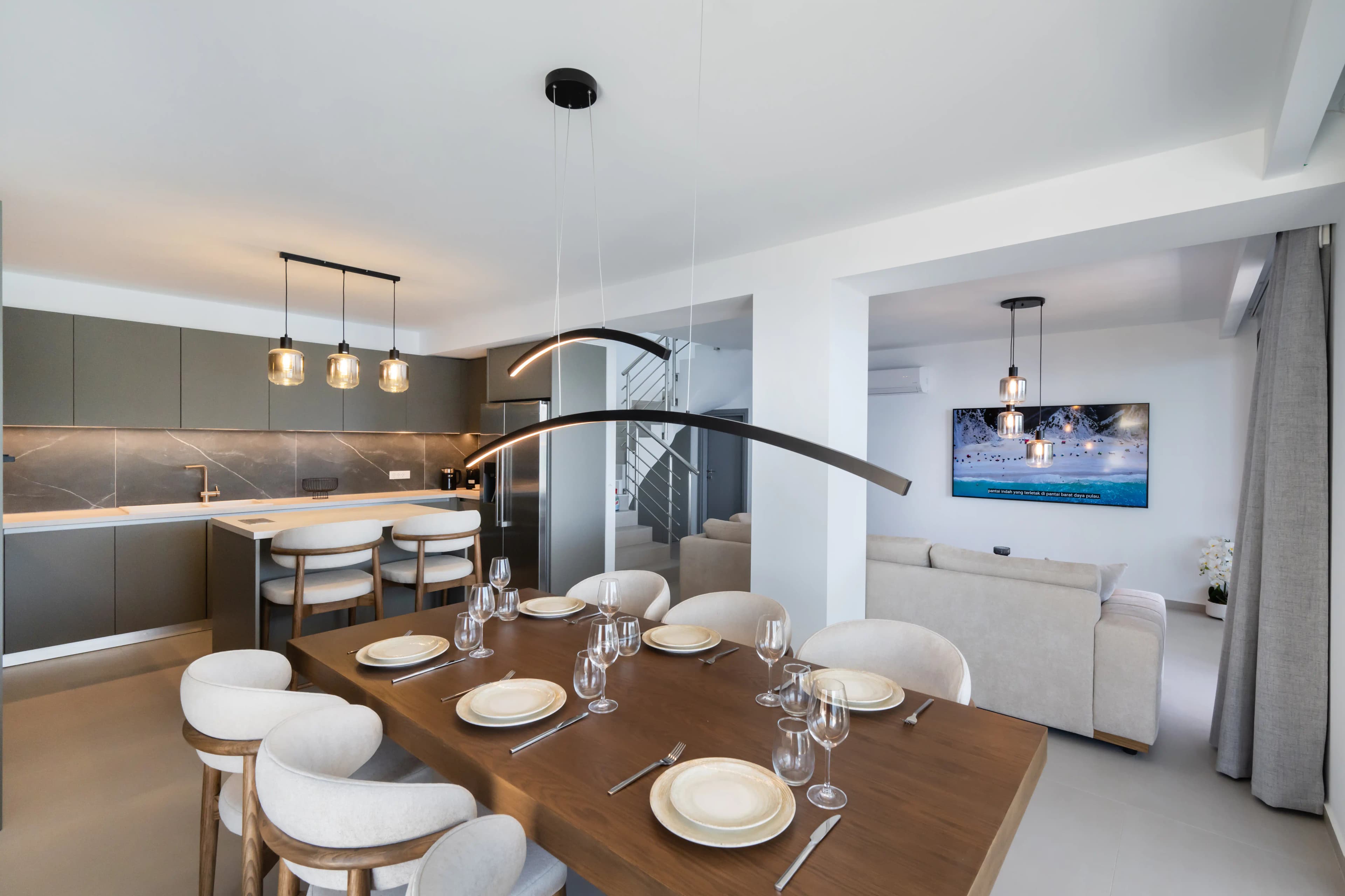 Outdoor dining setup at Azzura Villas