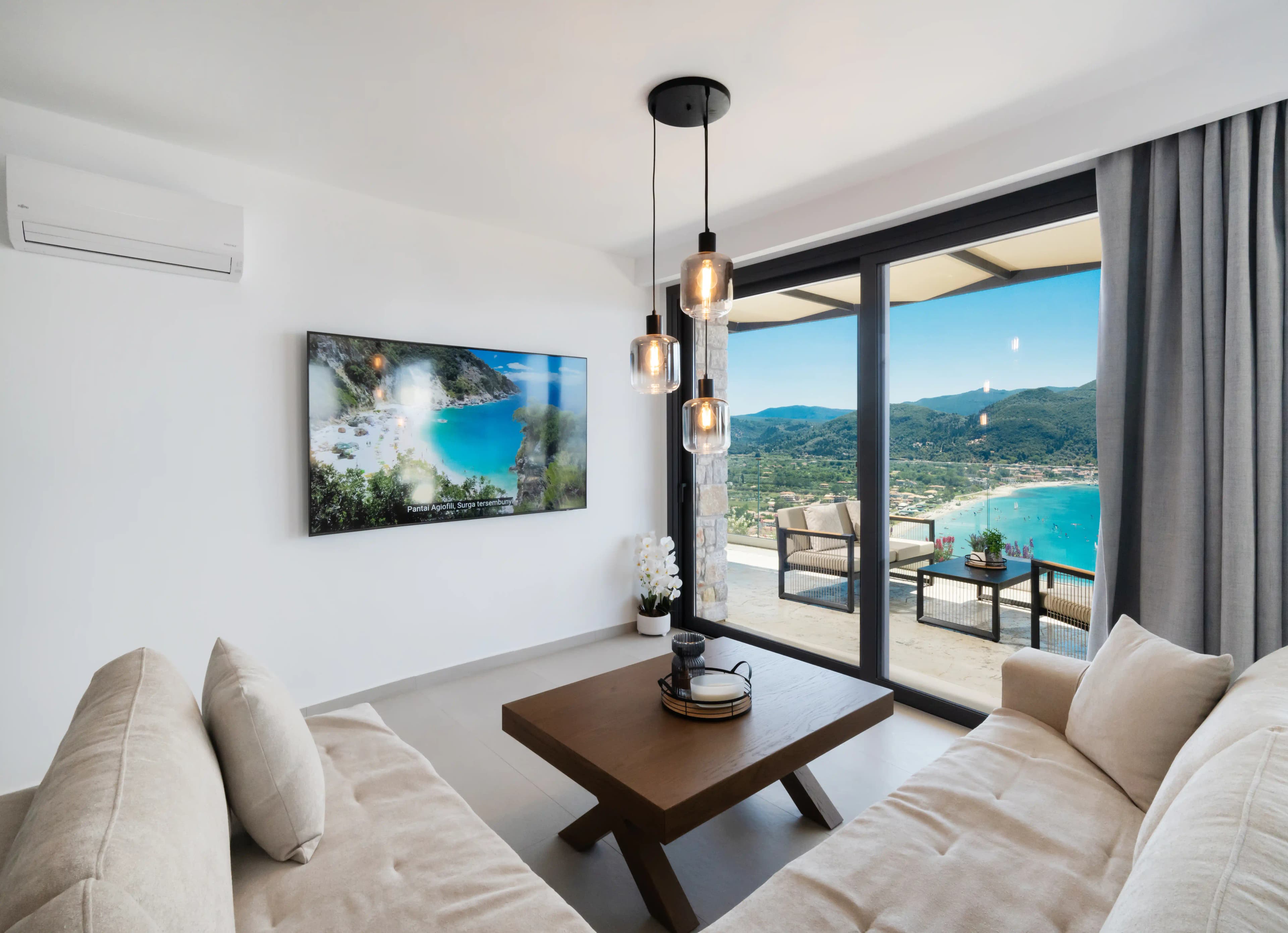 Panoramic villa view at Azzura Villas Lefkada