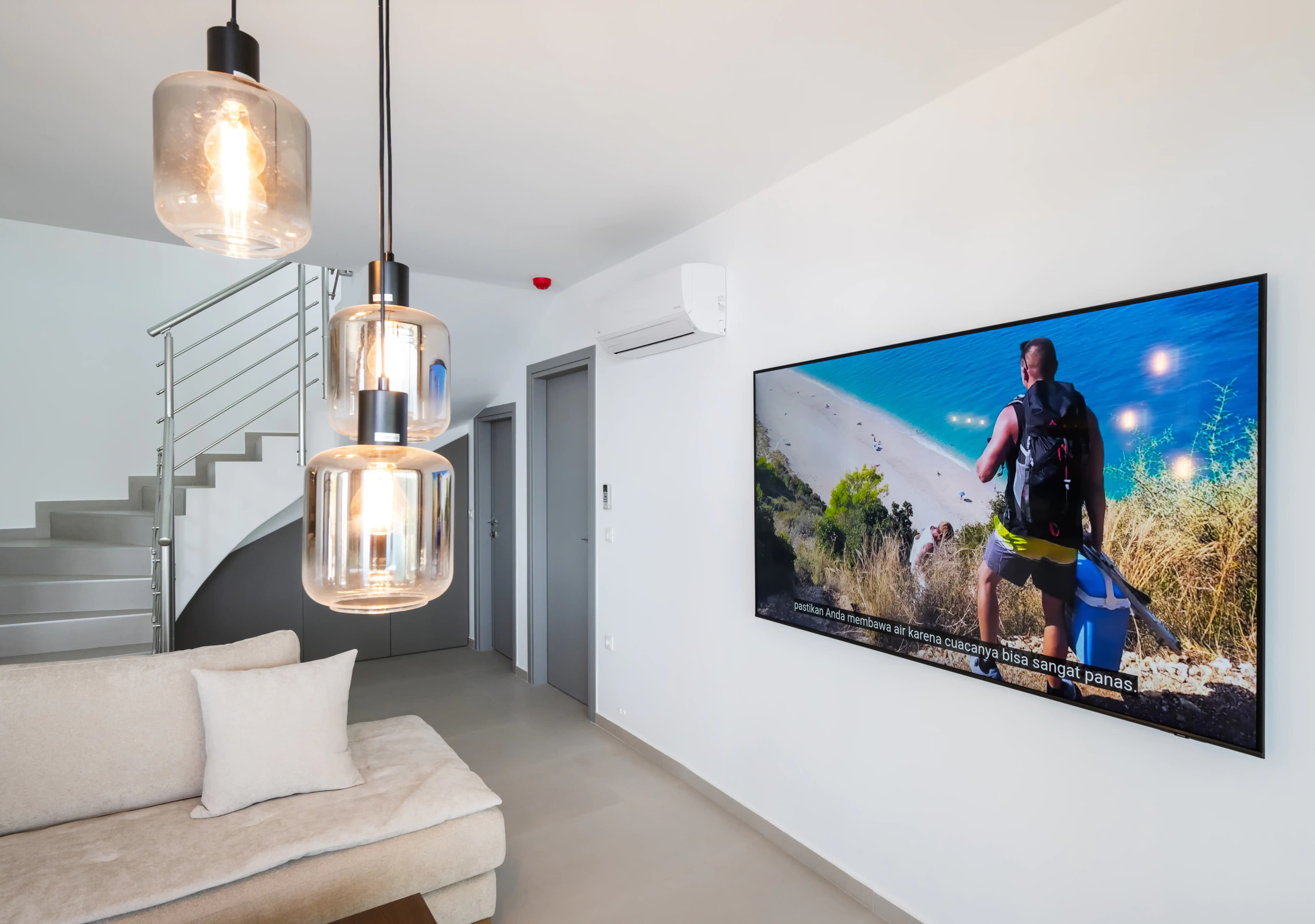 Sun terrace with loungers at Azzura Villas