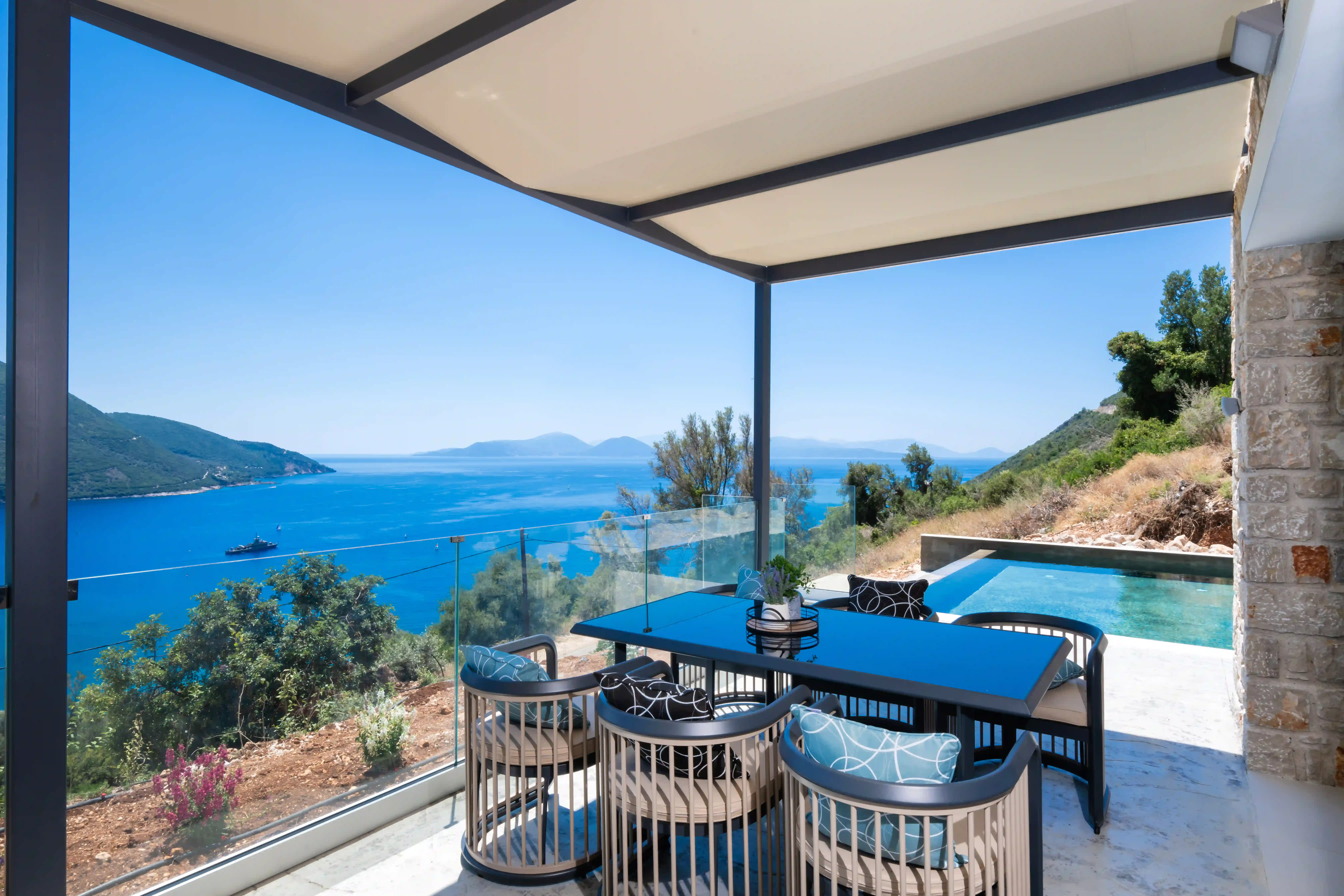 Villa facade at Azzura Villas Lefkada